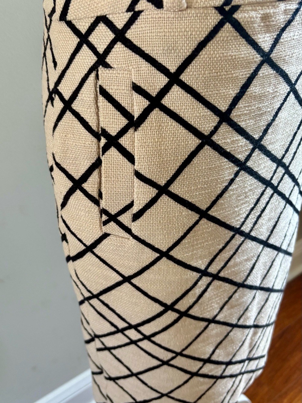 Banana Republic Cream Pencil Skirt with Black Grid - Picture 3 of 10